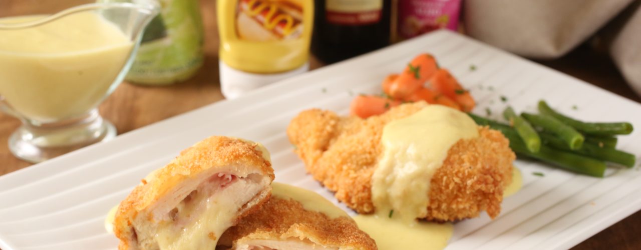 receita de filé de frango a cordon bleu com molho de mostarda