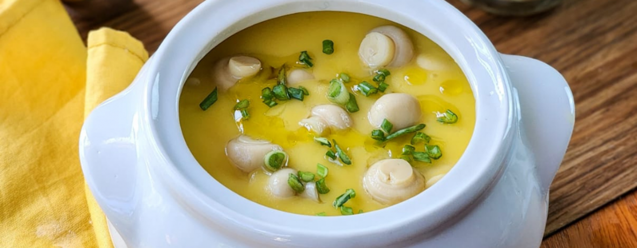receita de creme de mandioquinha com champignon