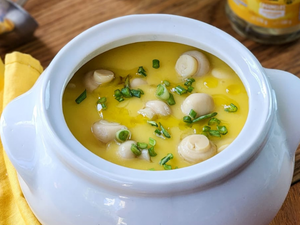 receita de creme de mandioquinha com champignon