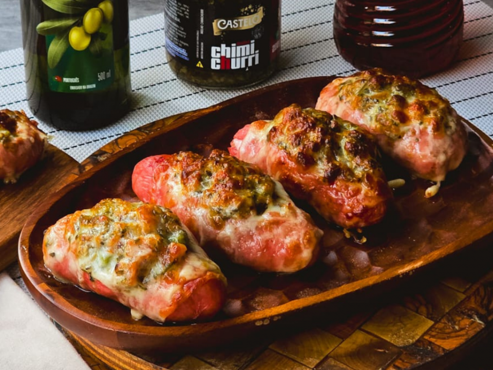 receita de linguiça recheada na airfryer