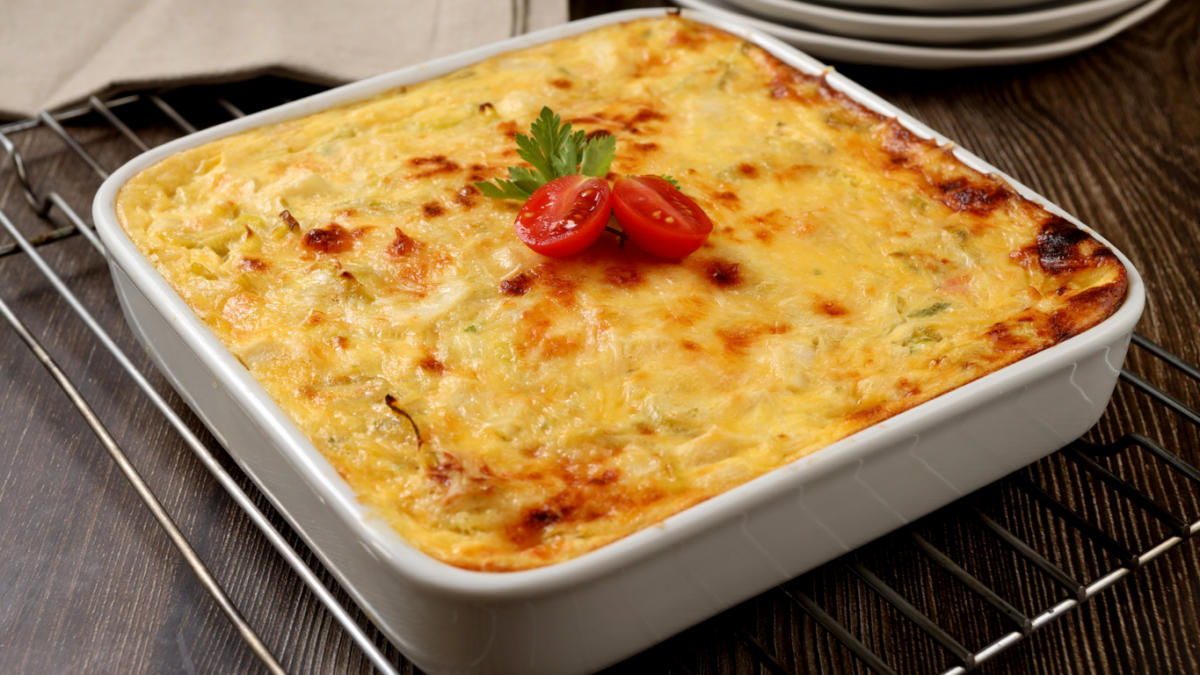 receita de quiche sem massa com palmito e alho poro