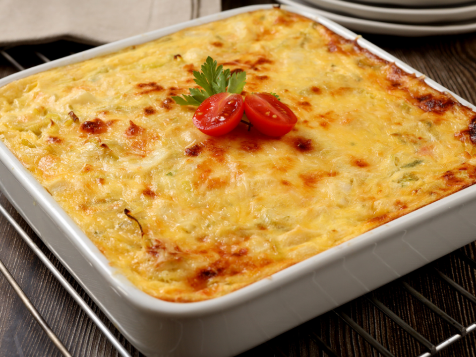 receita de quiche sem massa com palmito e alho poro