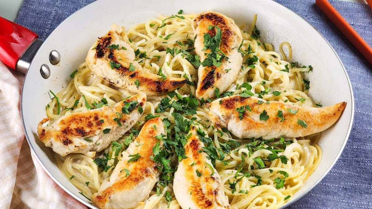 receita de chicken caesar pasta
