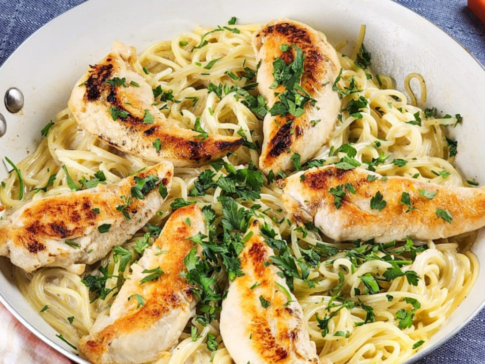 receita de chicken caesar pasta