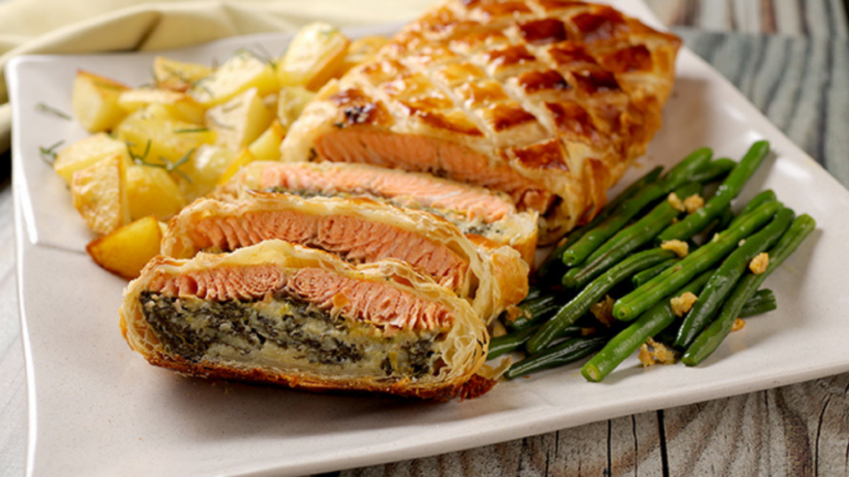 receita de salmão en croute
