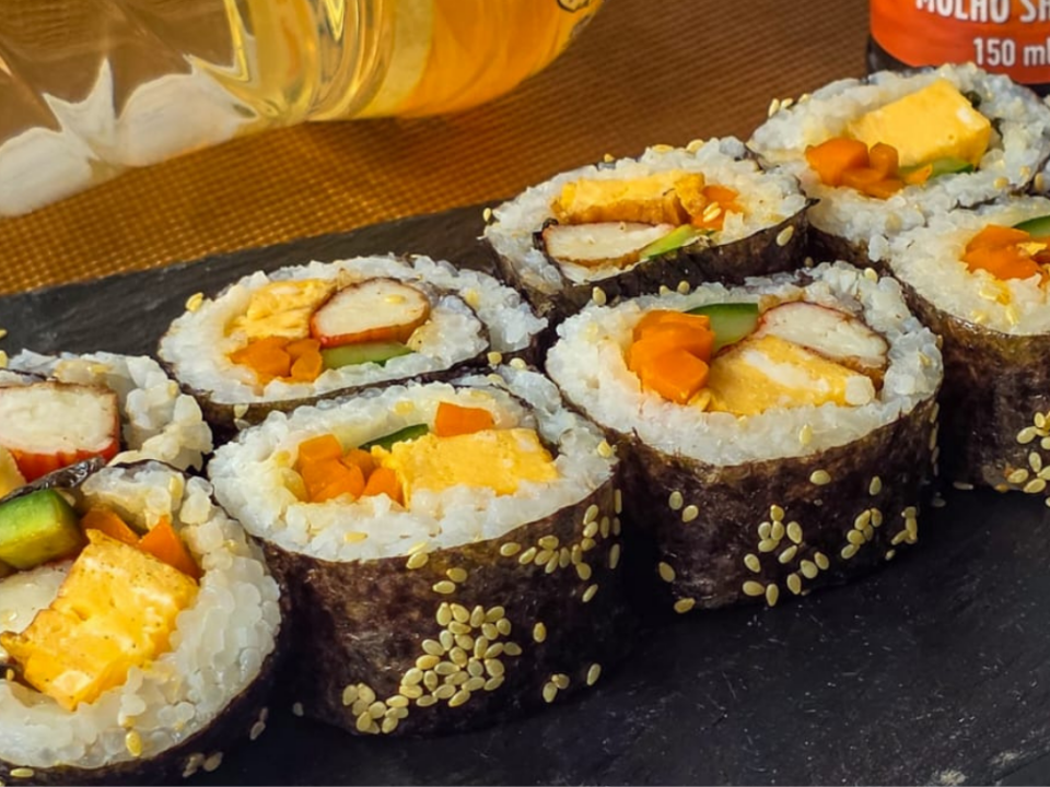 receita de kimpap (enroladinho coreano)