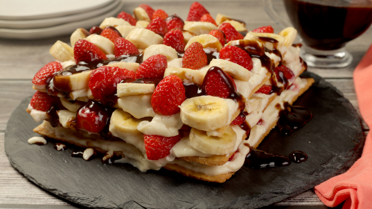 receita de torta de banana split