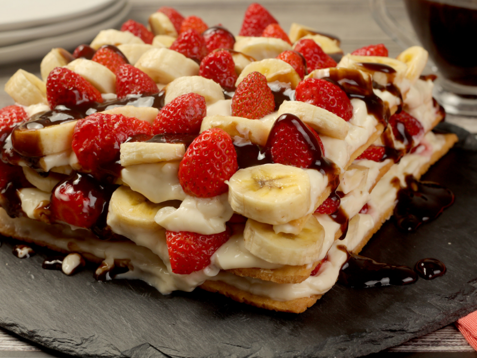 receita de torta de banana split