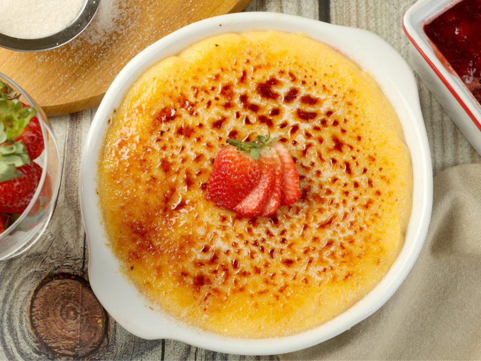 receita de creme brulee com morango
