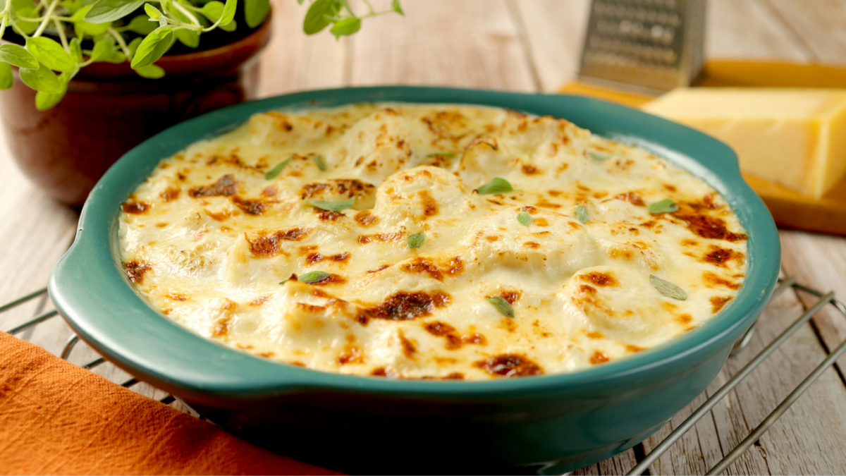 receita de nhoque gratinado com palmito e parmesão