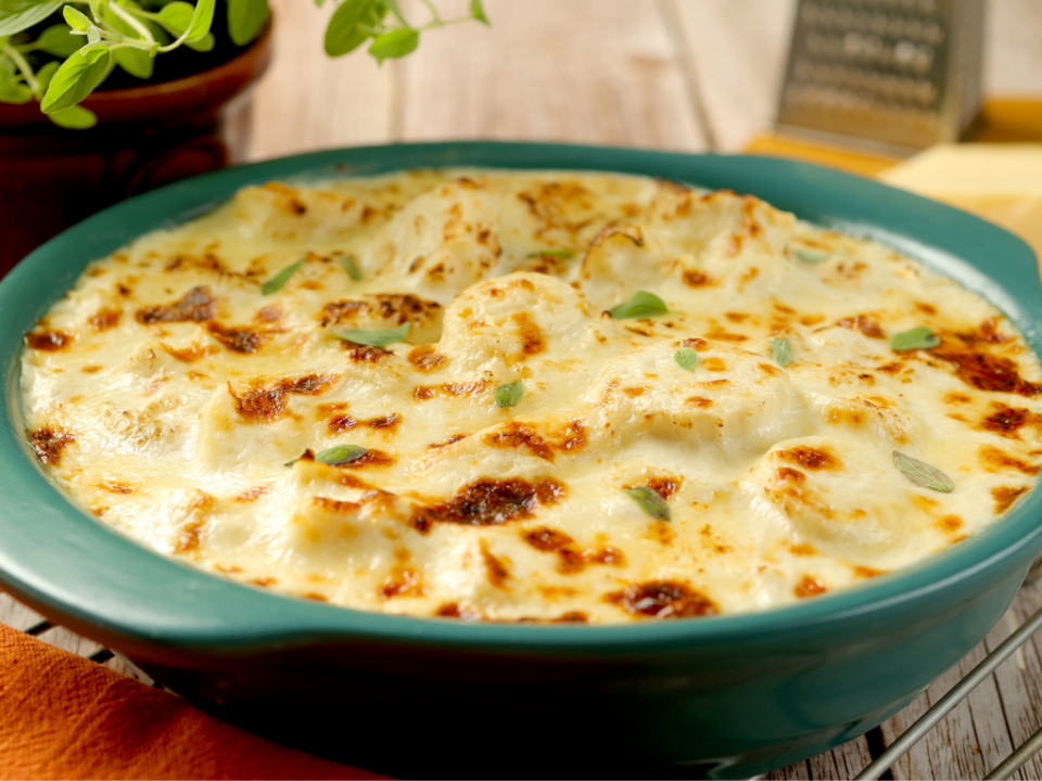receita de nhoque gratinado com palmito e parmesão