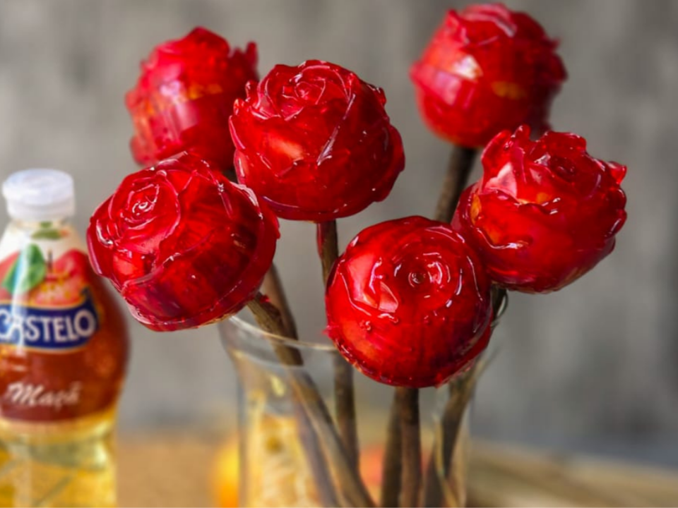 receita de rosas de maçã do amor