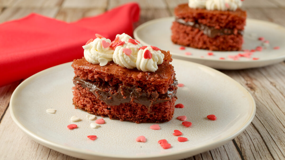 receita de mini coração de velvet cake