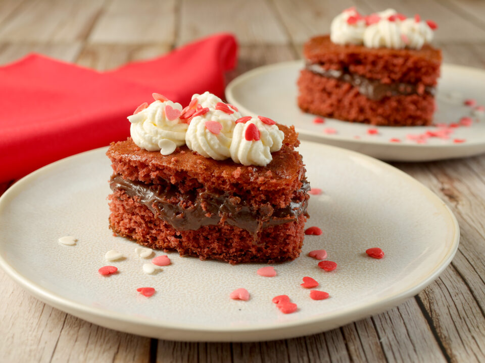receita de mini coração de velvet cake