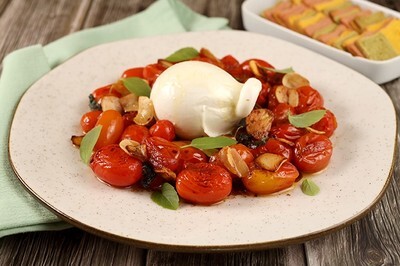 receita de burrata com tomate confit