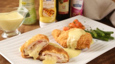 receita de file de frango a cordon bleu com molho de mostarda