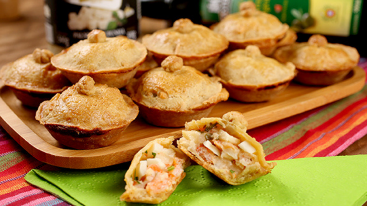 receita de empadinhas de camarão e palmito
