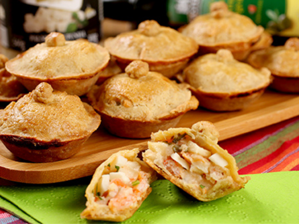 receita de empadinhas de camarão e palmito