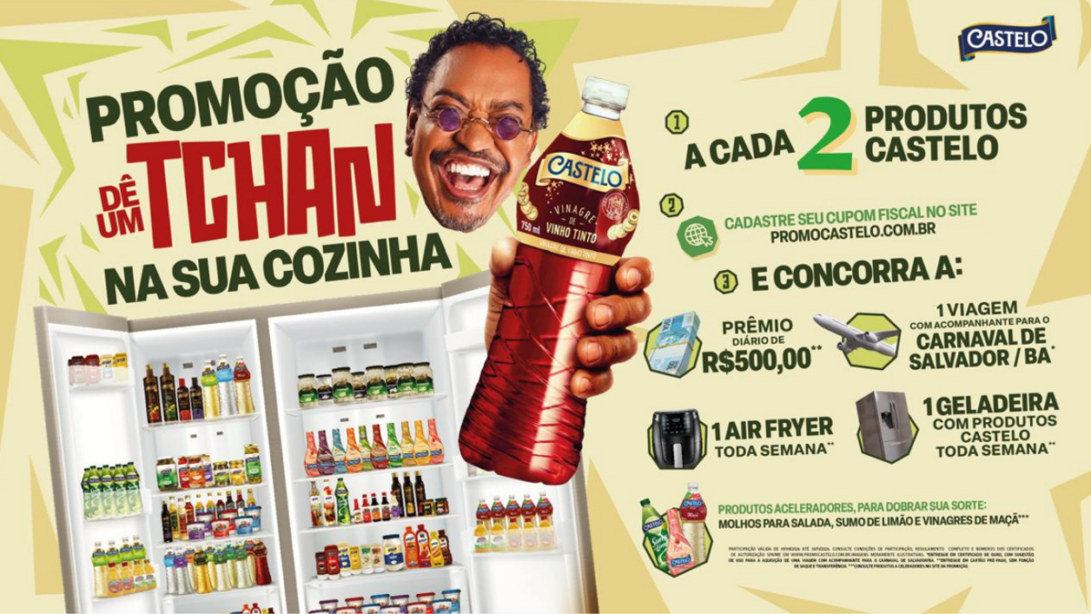 Compadre Washington na campanha da promoção Dê um Tchan na sua Cozinha da Castelo
