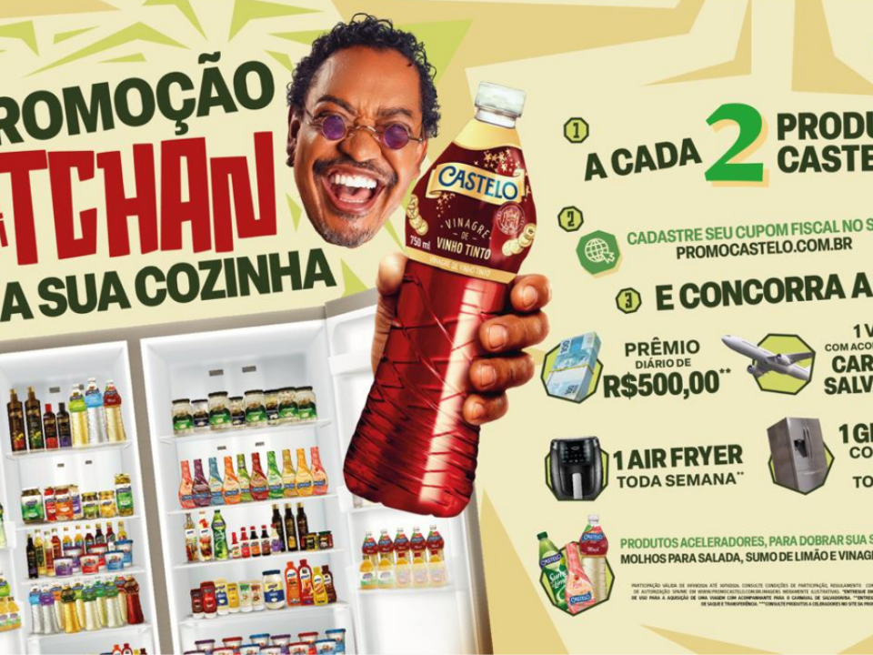 Compadre Washington na campanha da promoção Dê um Tchan na sua Cozinha da Castelo