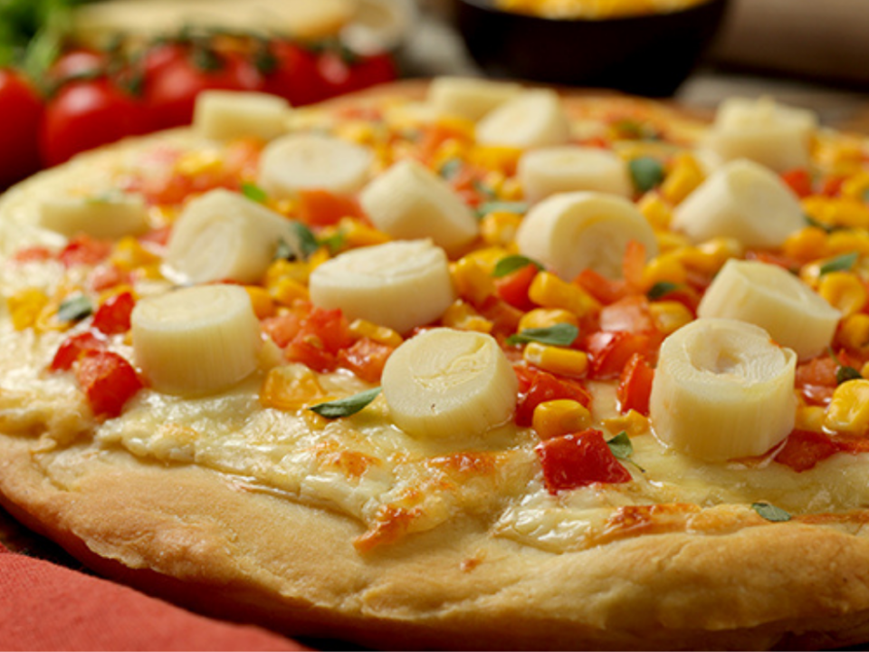 receita de pizza de palmito e milho